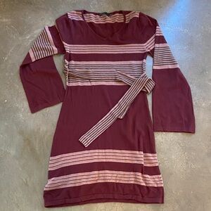 Prana Maroon and Pink Striped Top size medium